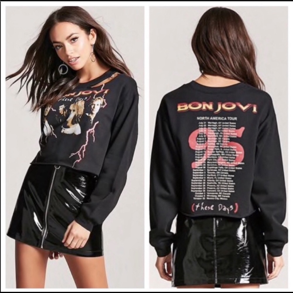 Bon Jovi crop sweater